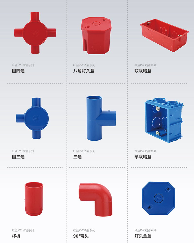 龍勝紅藍(lán)白PVC電路管路系統(tǒng)